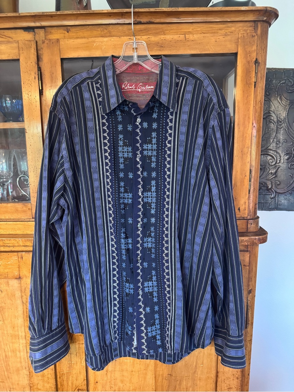 Robert Graham Paisley Lined Accessory with Navy Trim